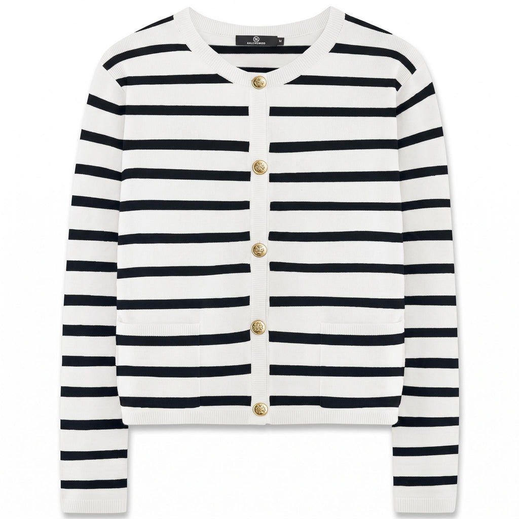 Vivi Striped Knit Cardigan — view 3