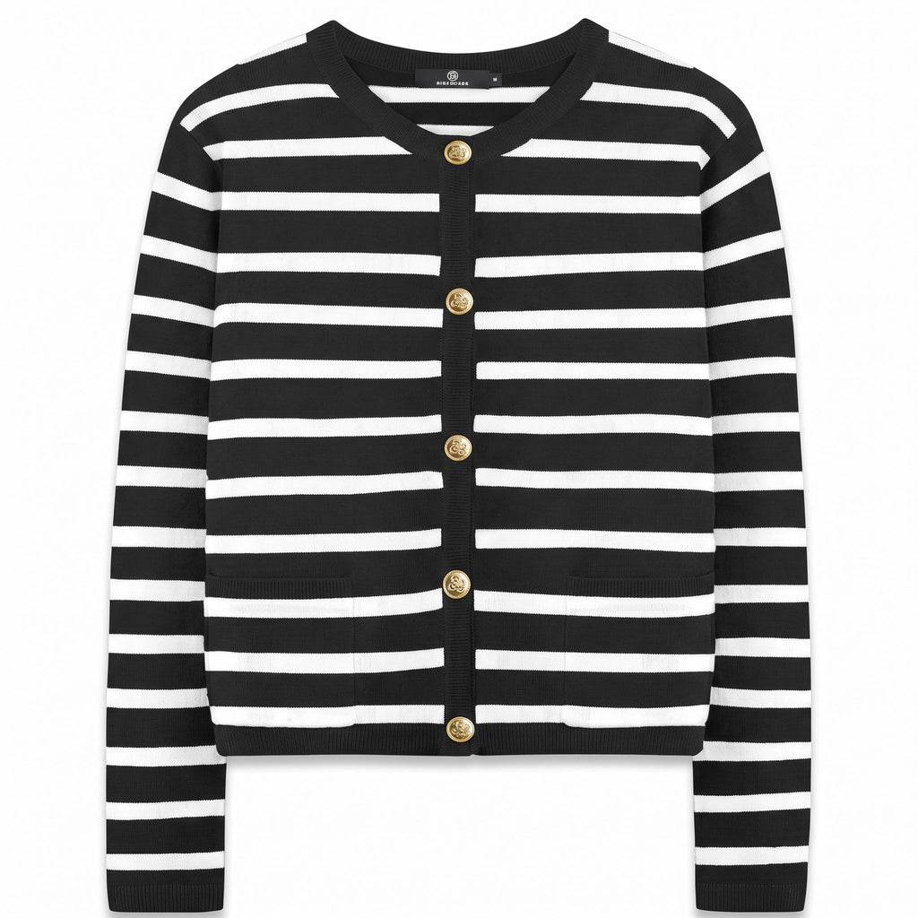 Vivi Striped Knit Cardigan — view 4