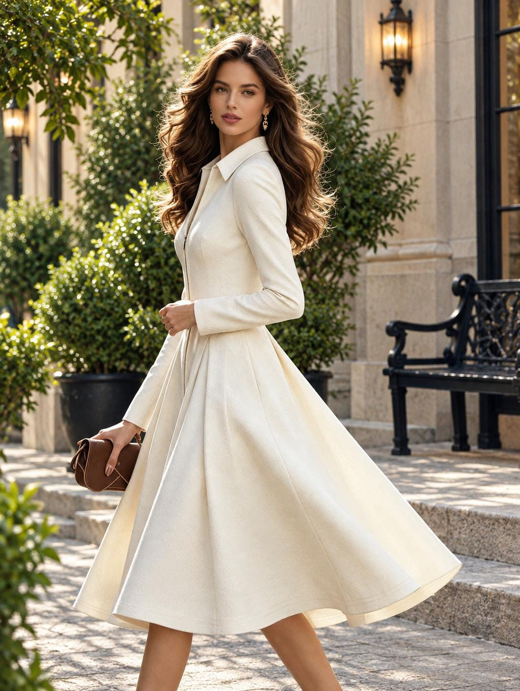 Thea White A-Line Midi Dress — view 2