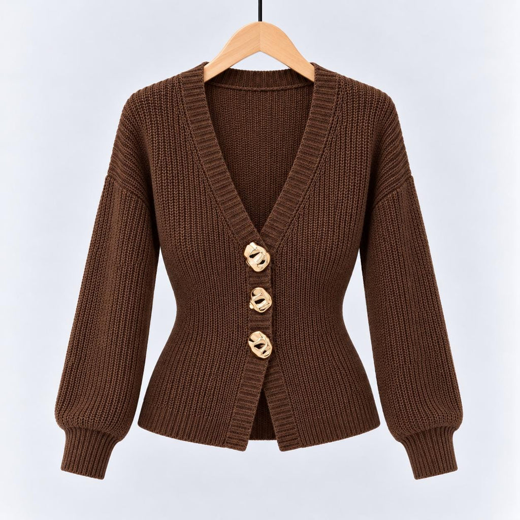 Celia Brown Knit Cardigan — view 2