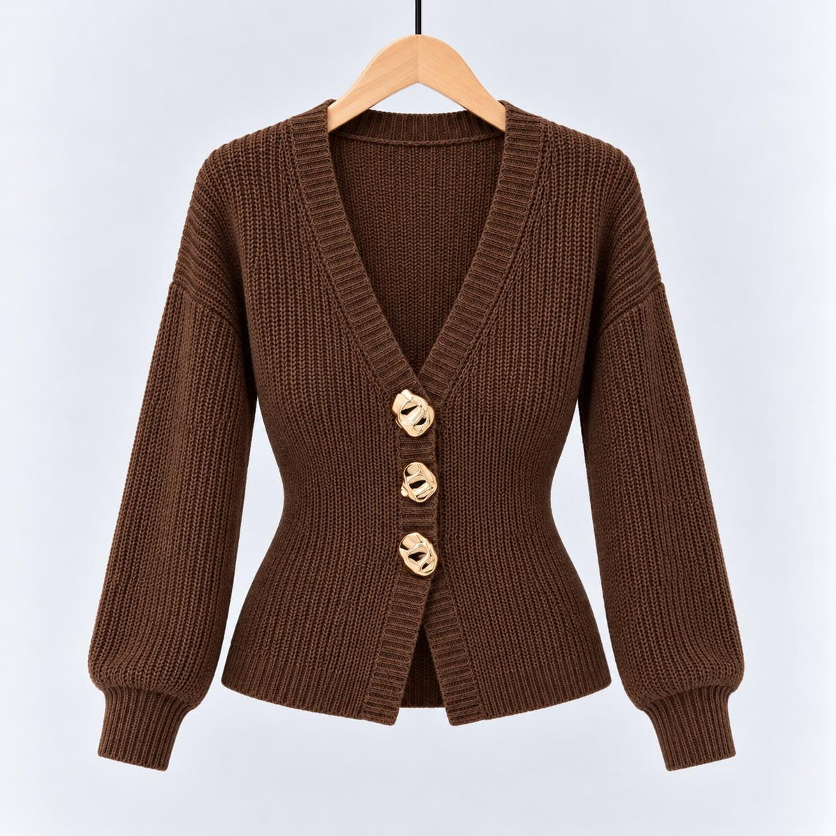 Celia Brown Knit Cardigan — view 2